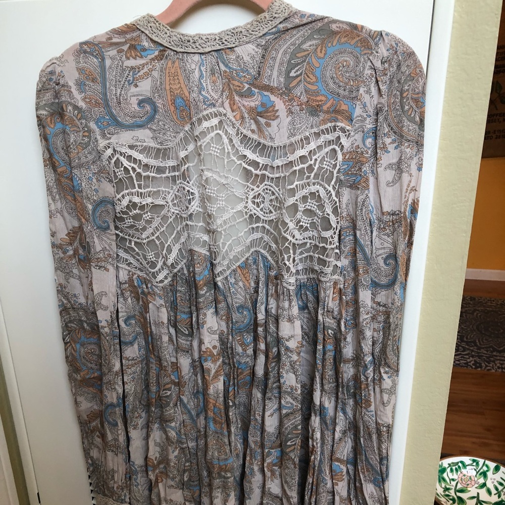 Free People Paisley Keyhole back Dress